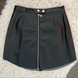 Black Pleather Skirt with Zipper